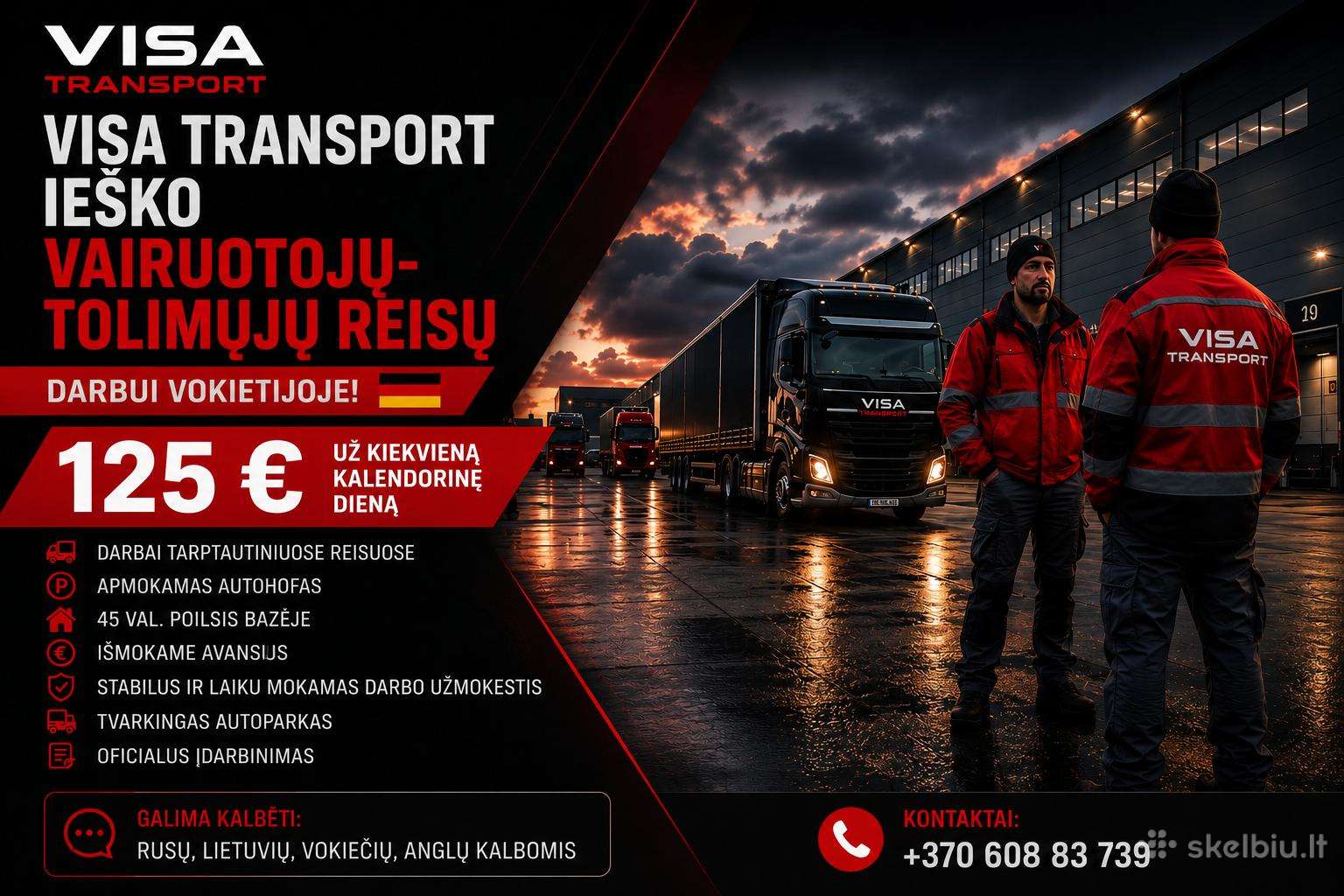 CE. Darbas Vokietijoje. 125 eu.
