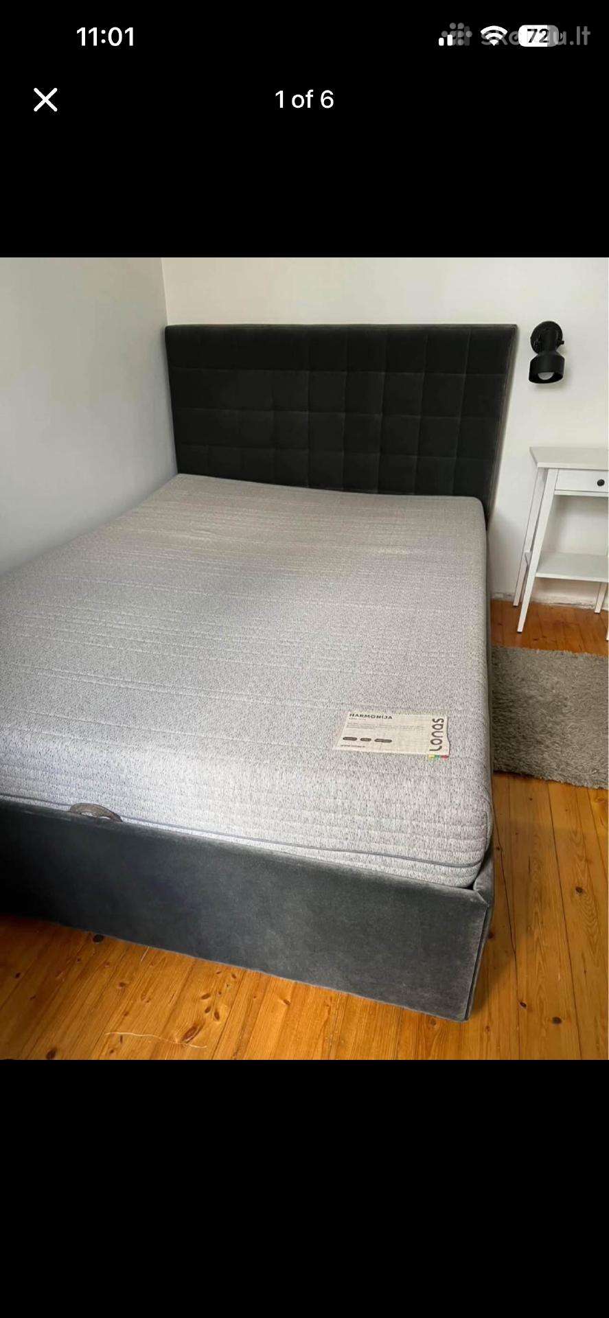 Miegamojo lova 140 cm Lonas