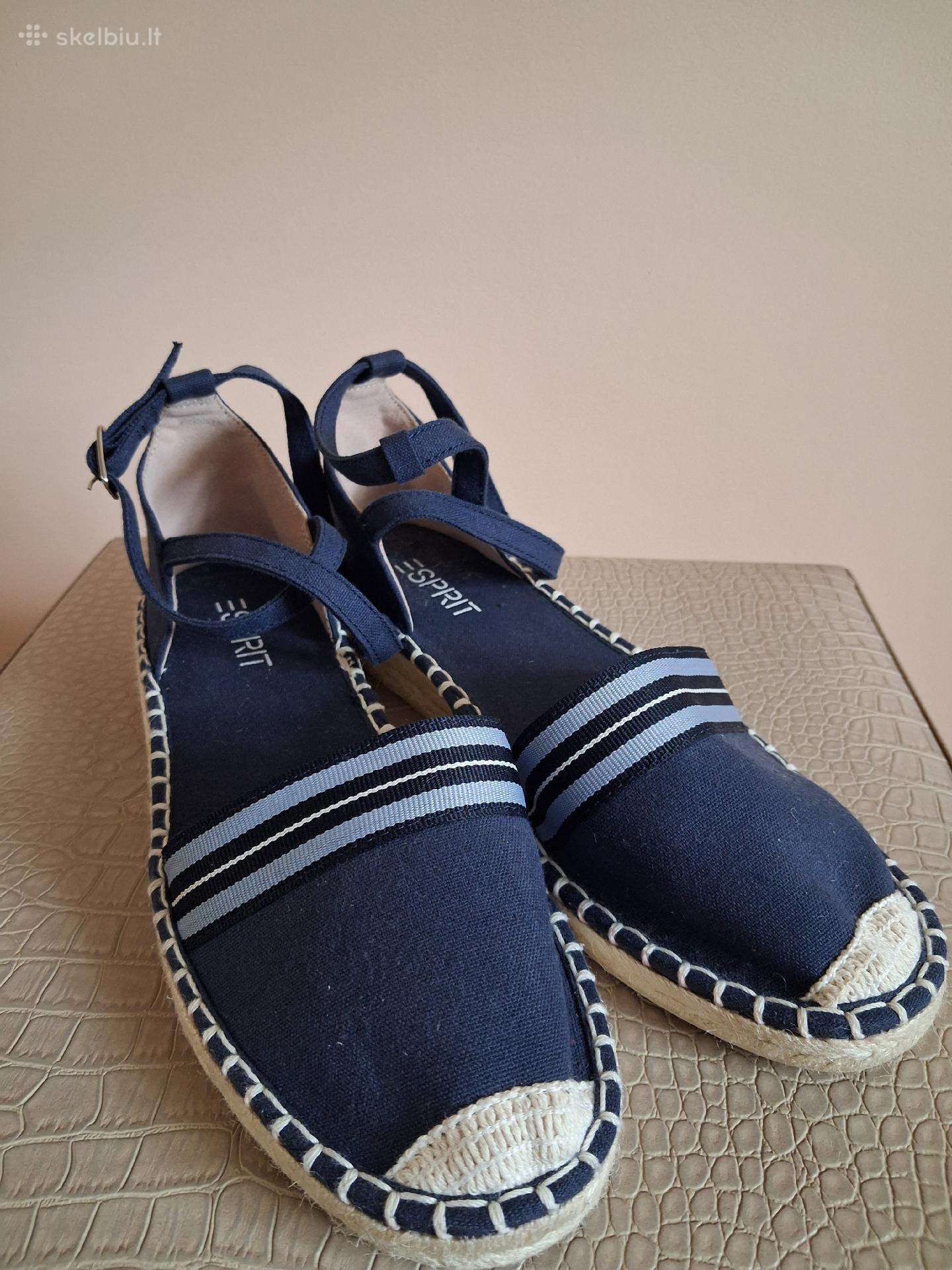 Esprit naujos tamsiai mėlynos espadrilės-basutės