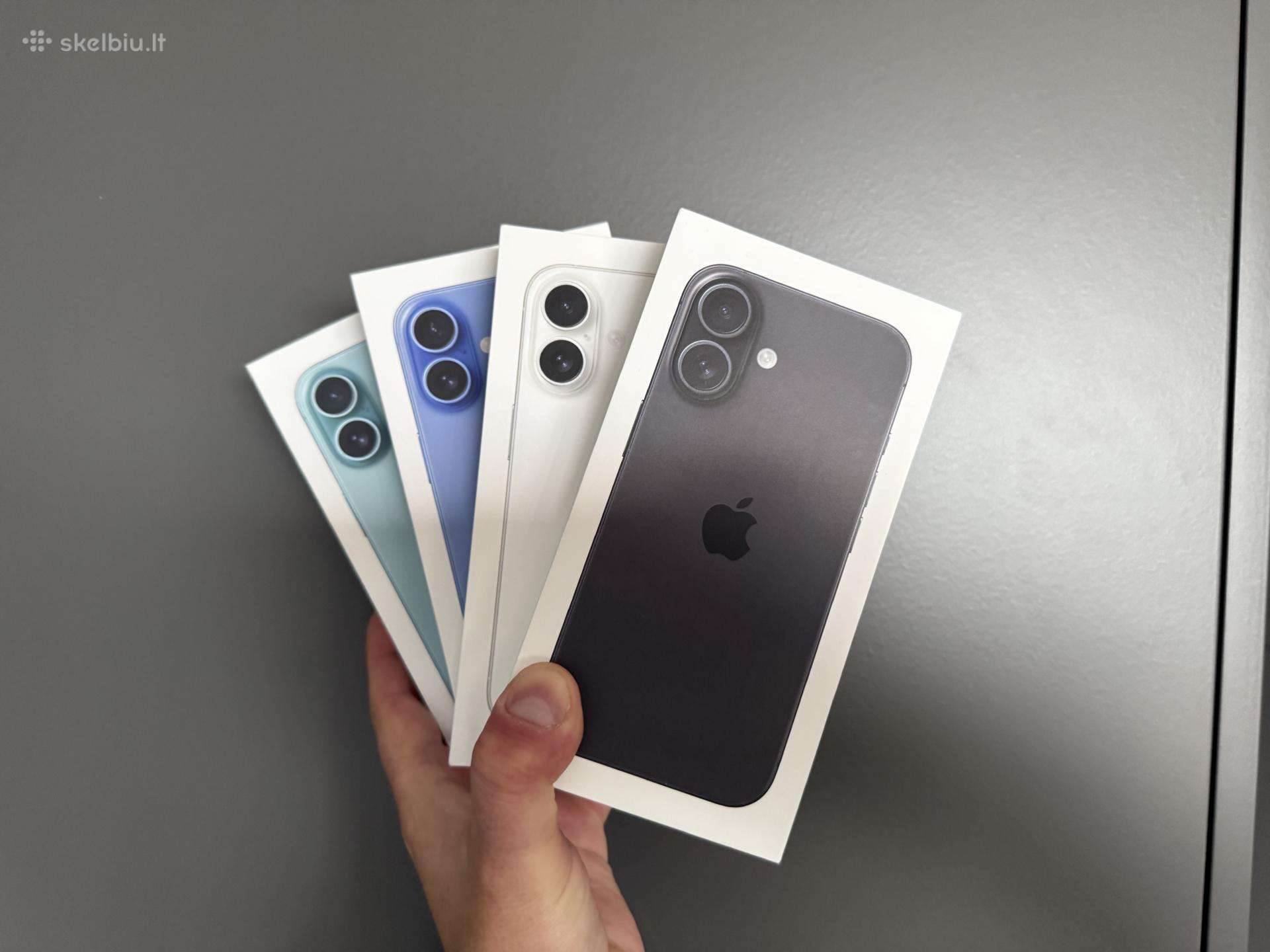 Nauji supakuoti iPhone 16 128gb kelios spalvos