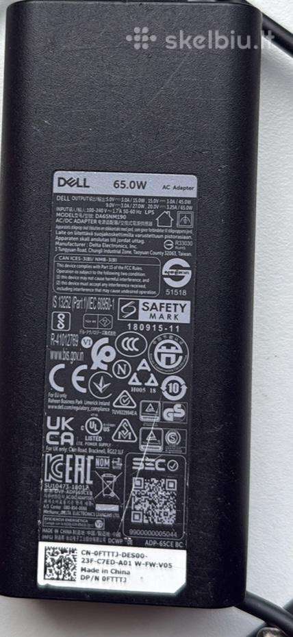 Dell 65w originalus kompiuterio įkroviklis