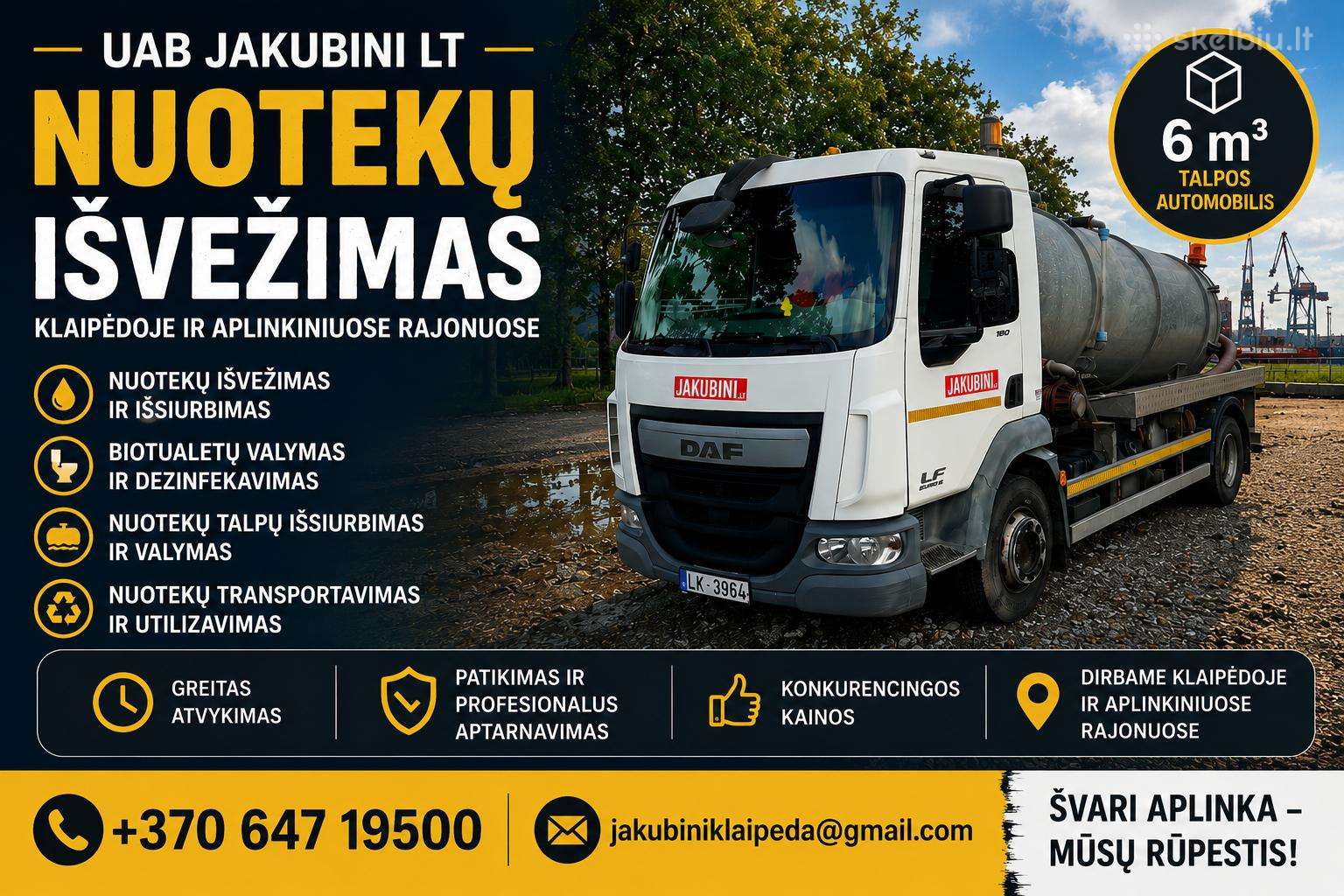 Nuotekų išvežimas Klaipedoje