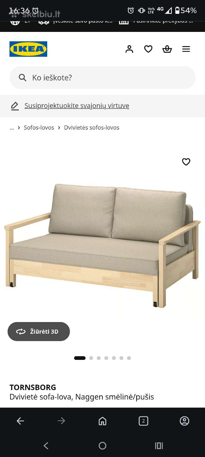 Nupirkčiau Ikea Tornsborg sofą lovą
