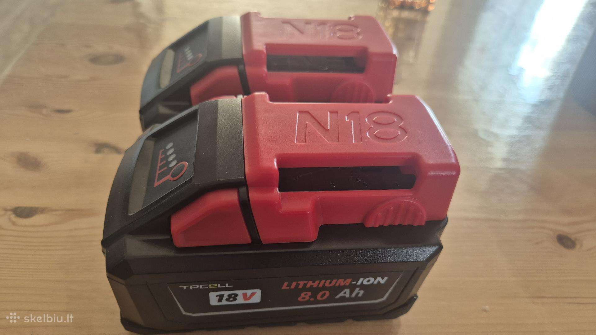 Milwaukee 18v 8ah baterijos