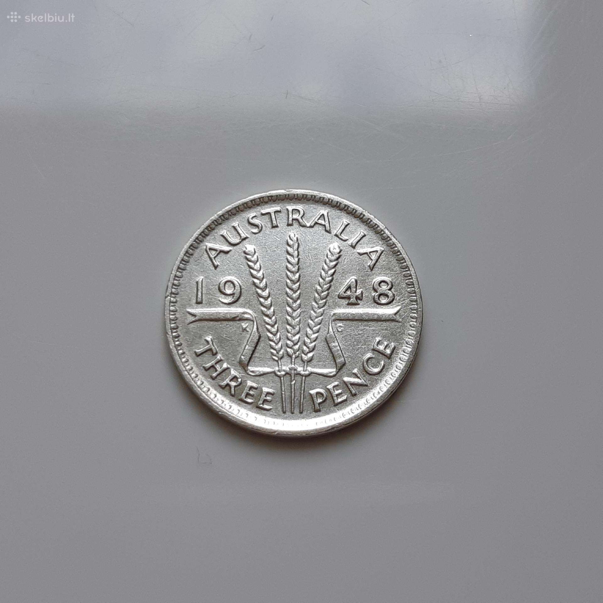 Australija 3 pensai sidabras 1948