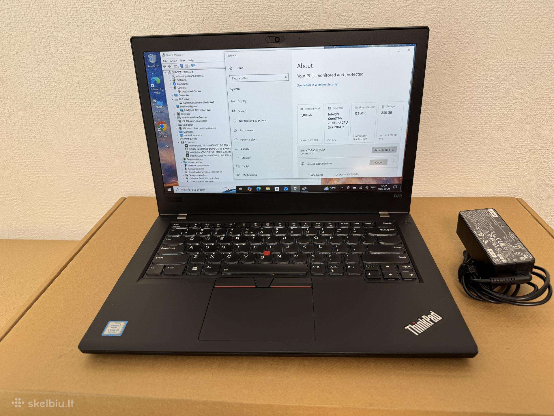 Lenovo Thinkpad T480 lieciamu ekranu