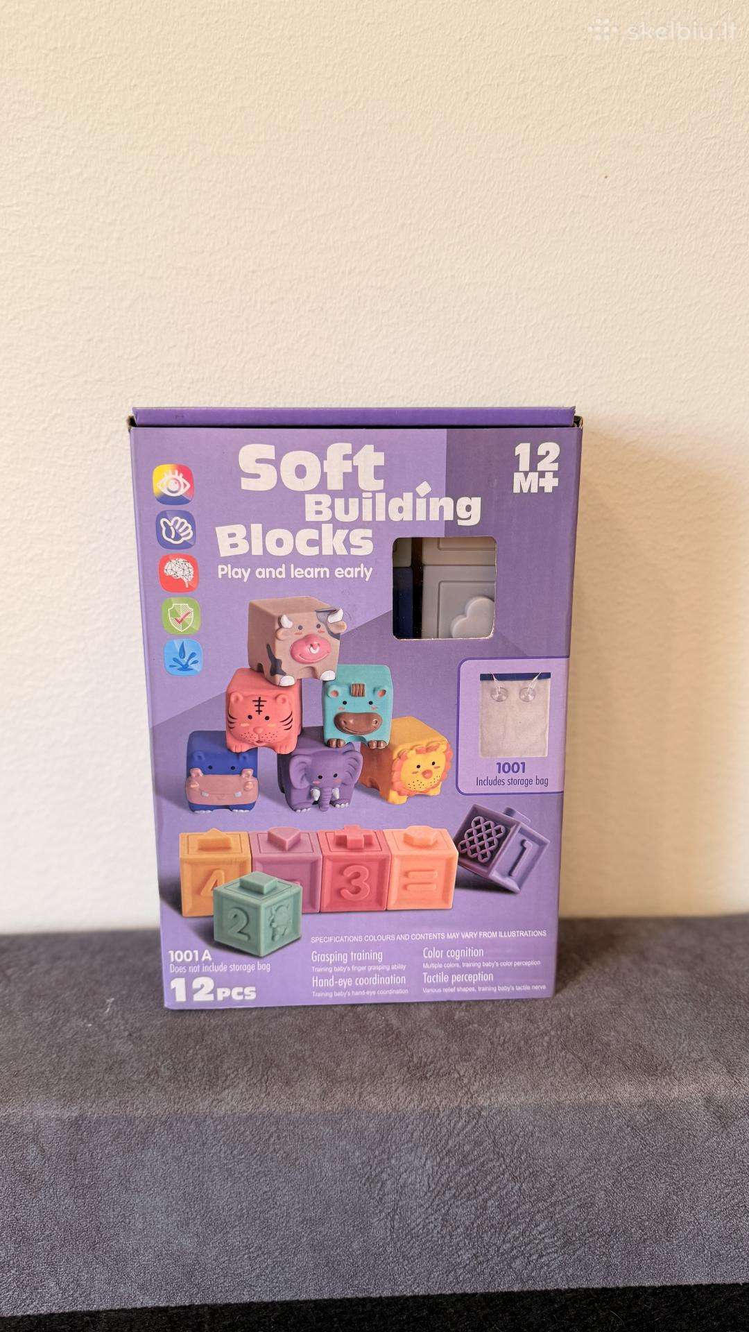 Kaladėlės Soft Building Blocks Abc-5369, 12 vnt.