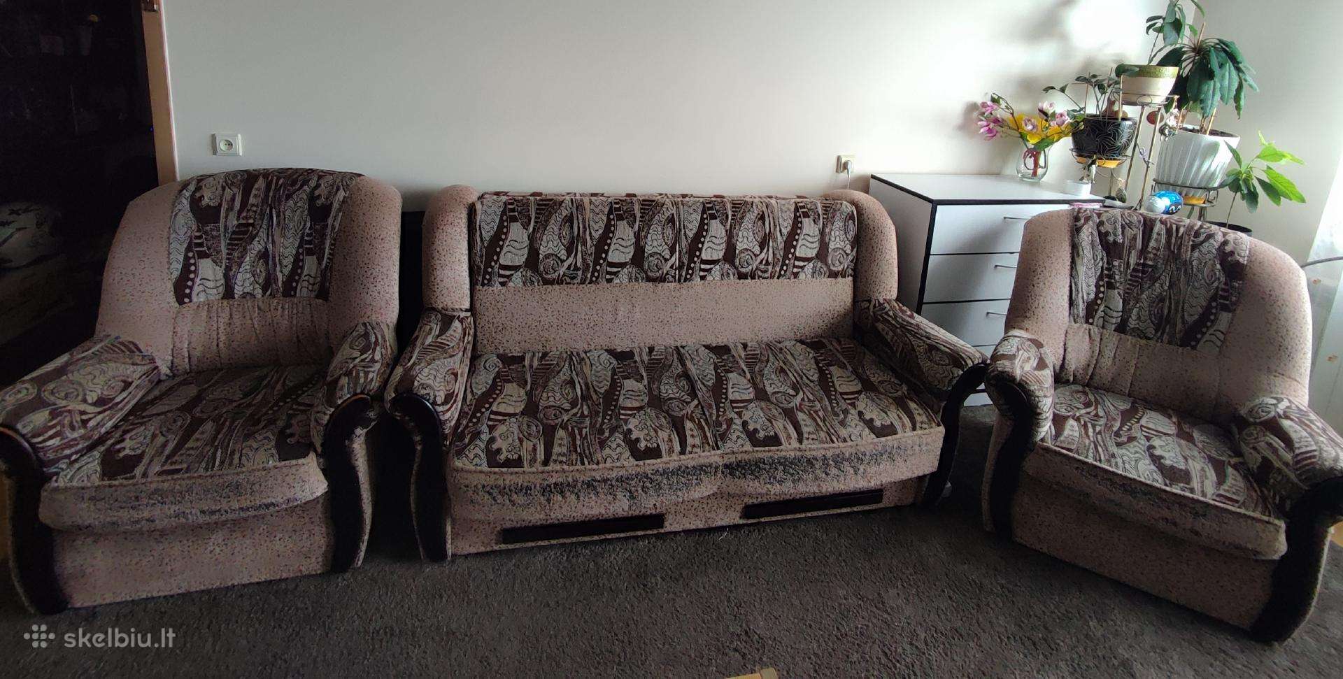 Minkštas svetainės komplektas