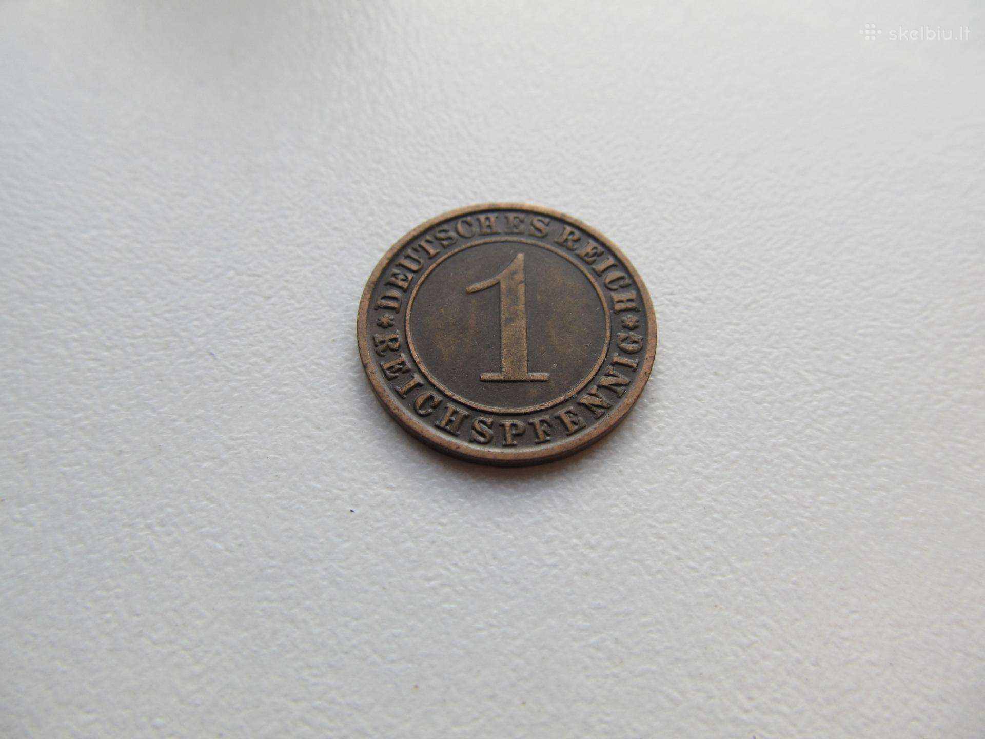 1 reichspfennig , Vokietija , 1924 J , 1925 J