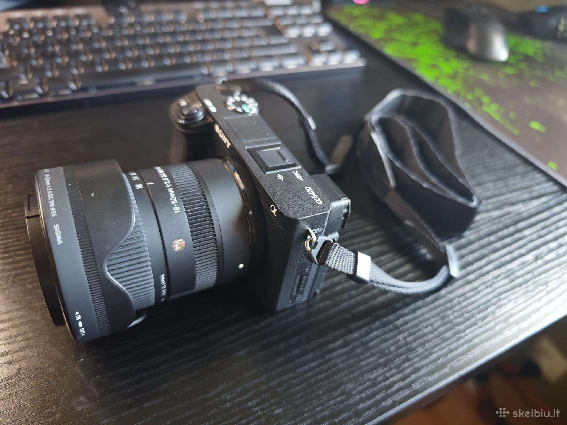 Sony a6400 + Sigma 18-50 F2.8 Dc Dn rinkinukas