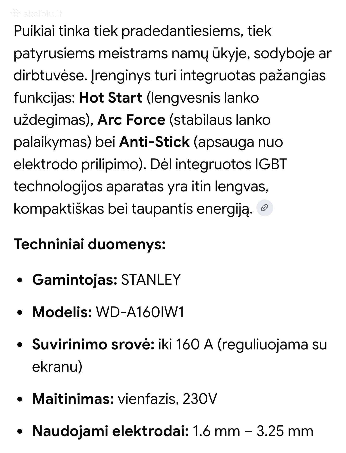 Suvirinimo aparatas