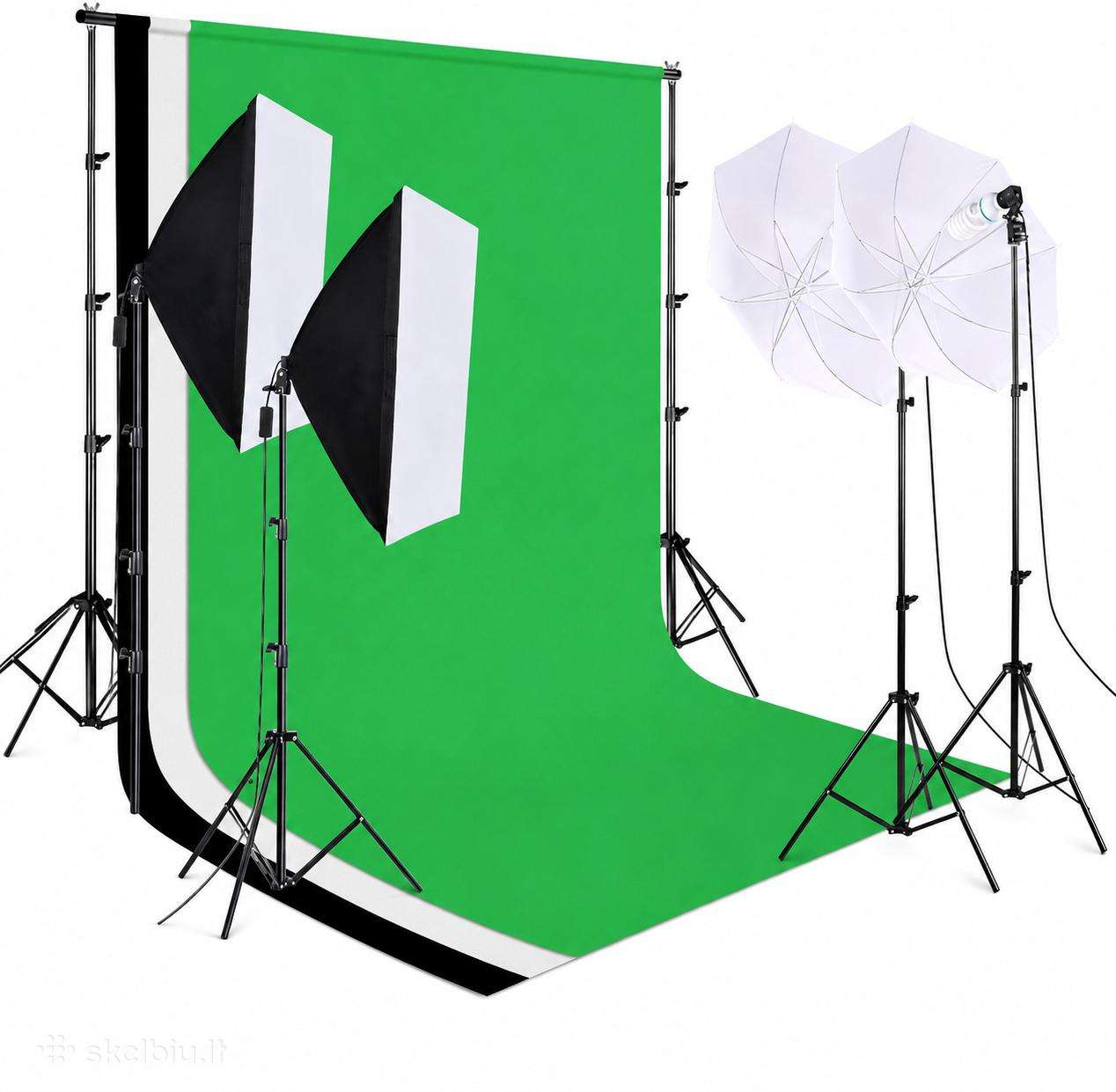 Softbox apšvietimo komplektas ir fono laikymo sist