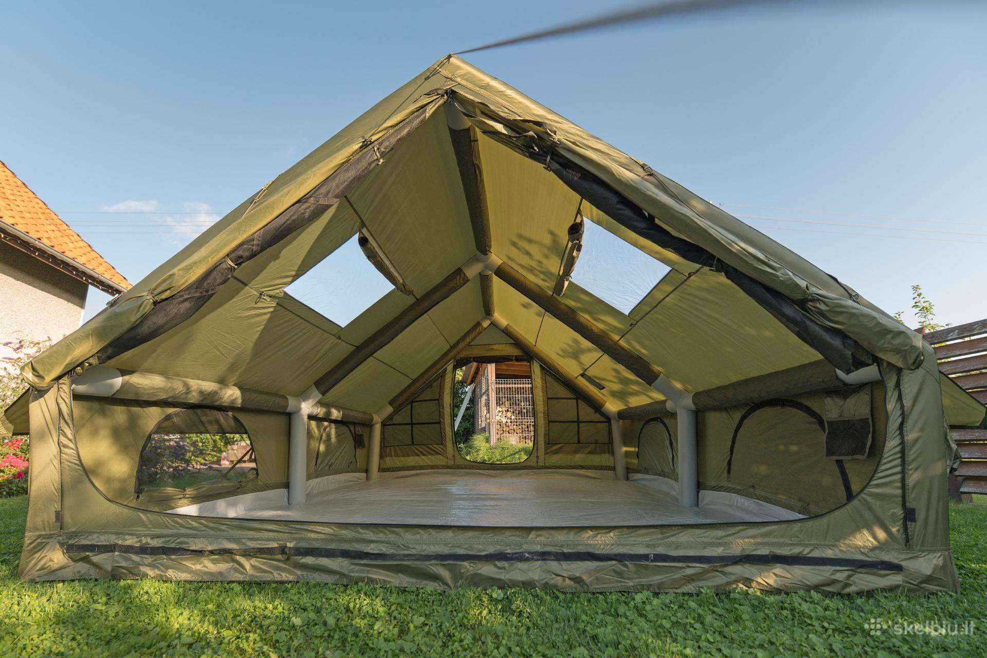 Itin erdvi pripučiama palapinė 8-10 vietų, 4x3 m.