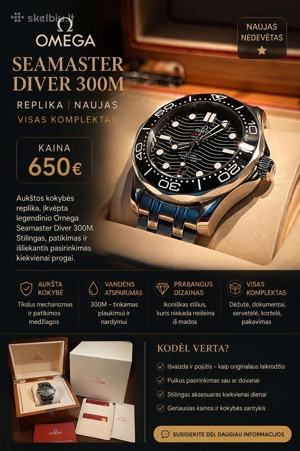 Laikrodis automatinis Omega