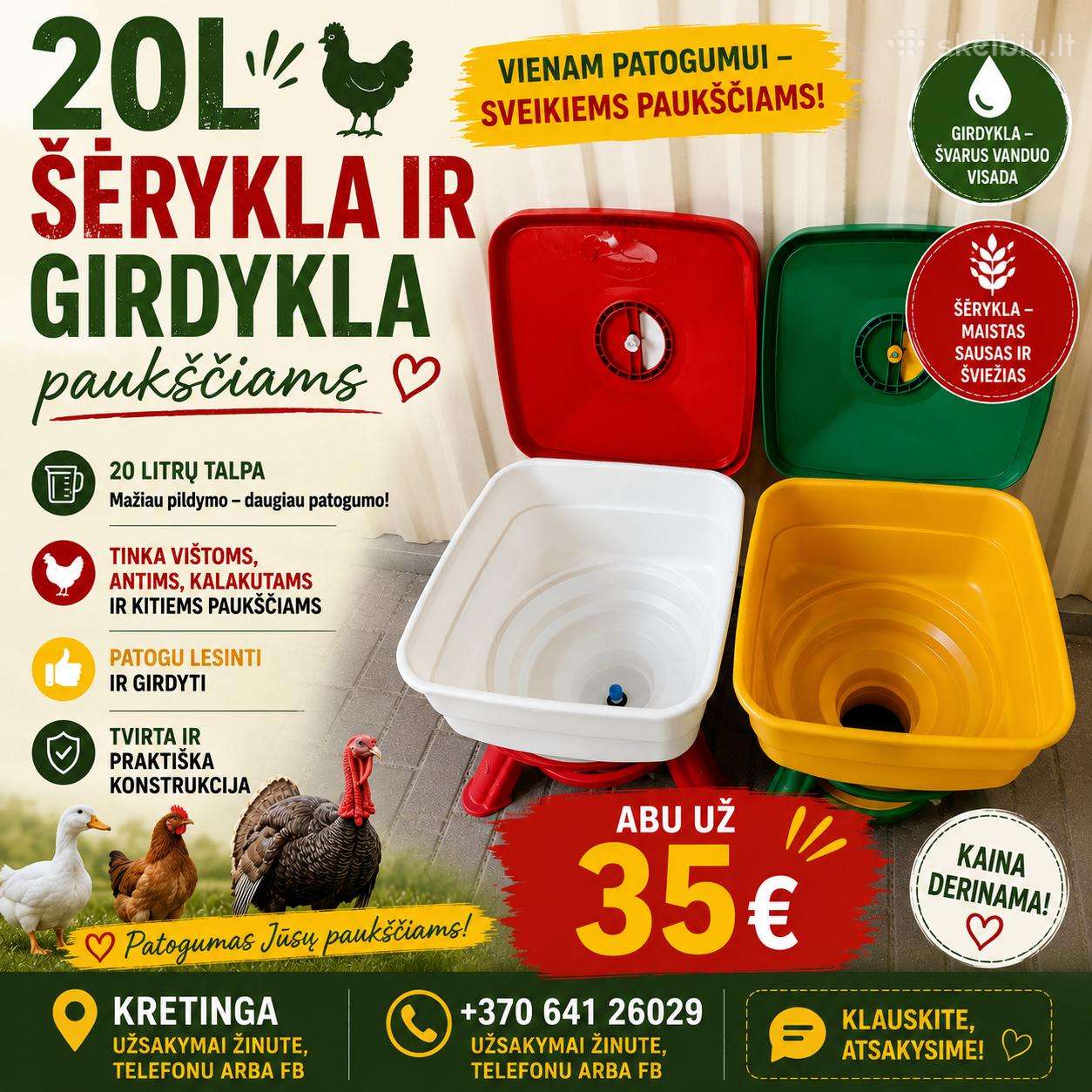 Girdykla ir šėrykla paukščiams