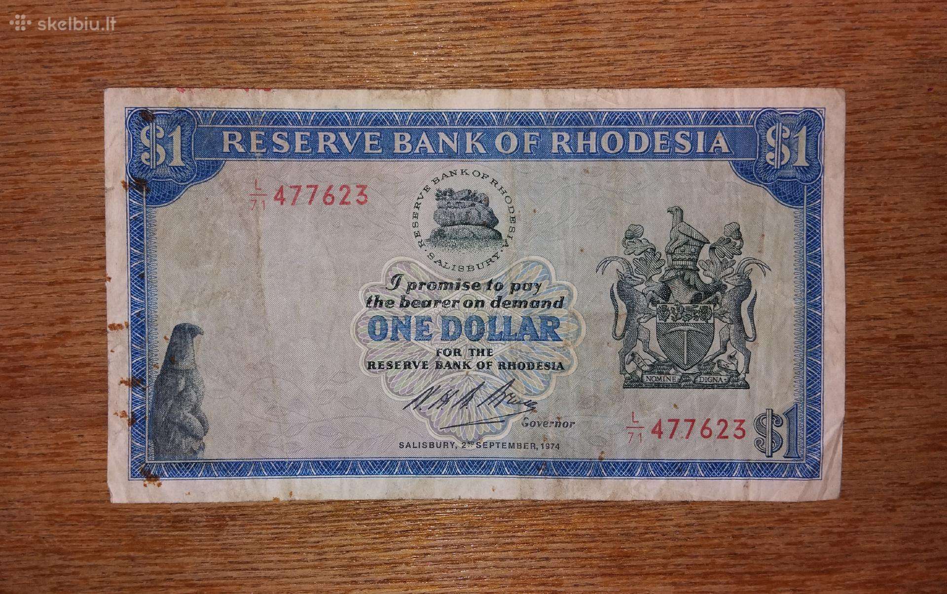Rodežos 1 $ banknotas