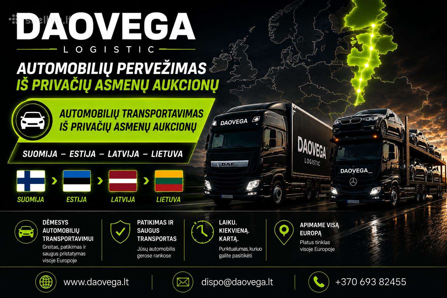 Automobiliu pervežimas Suomija - Lietuva