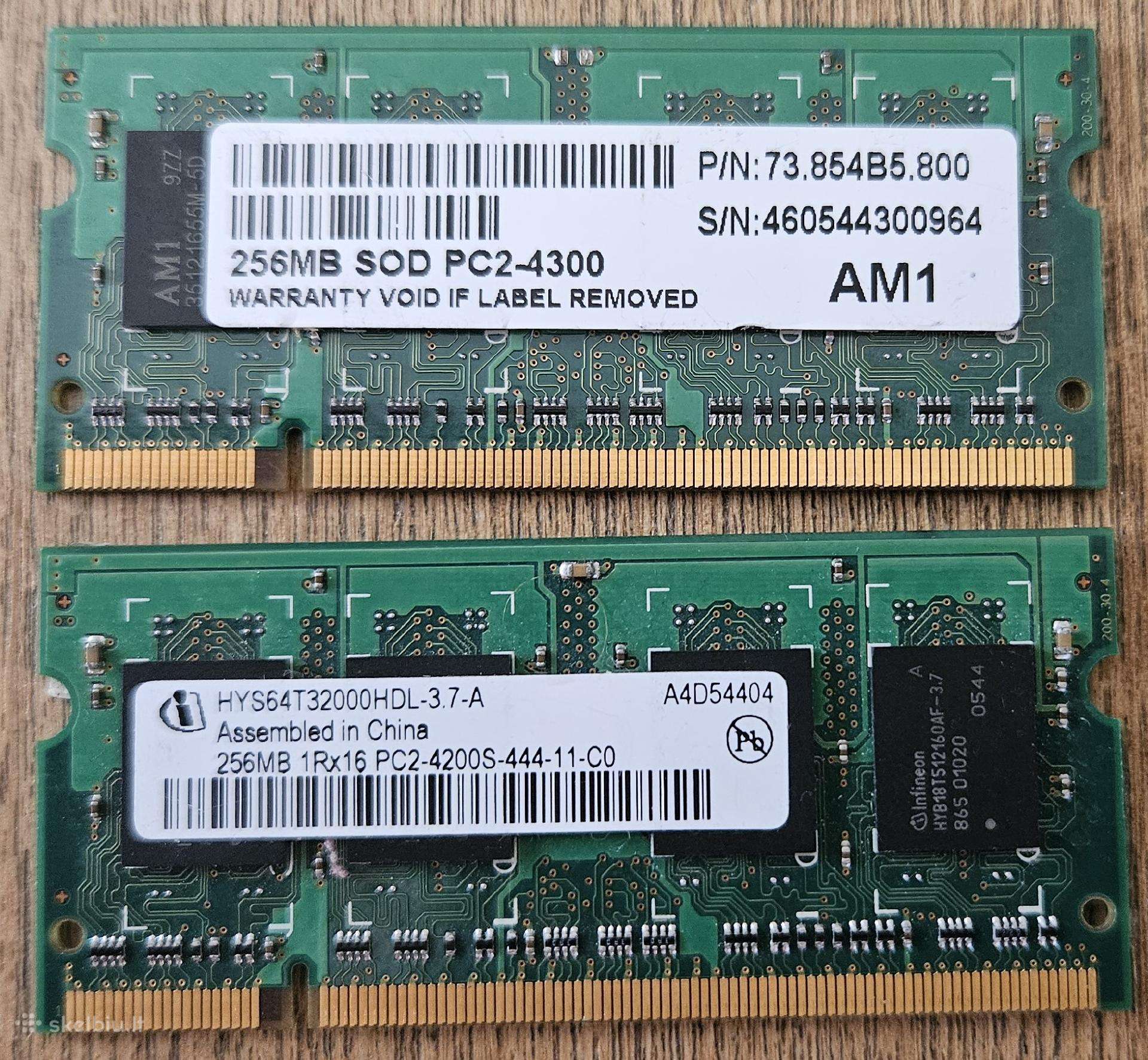 RAM 256 MB nešiojamo kompiuterio