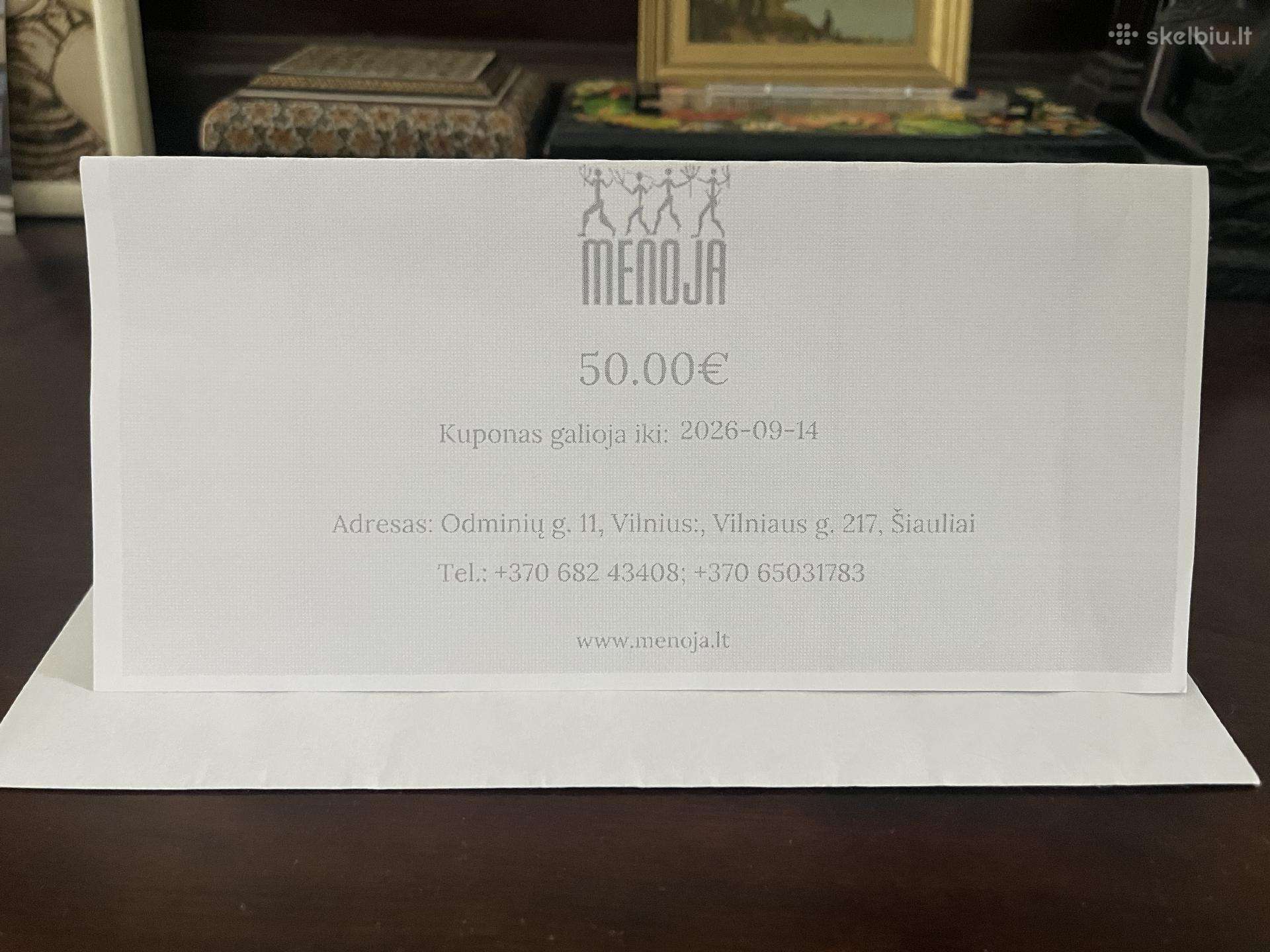 Keramikos parduotuvės dovanų kuponas
