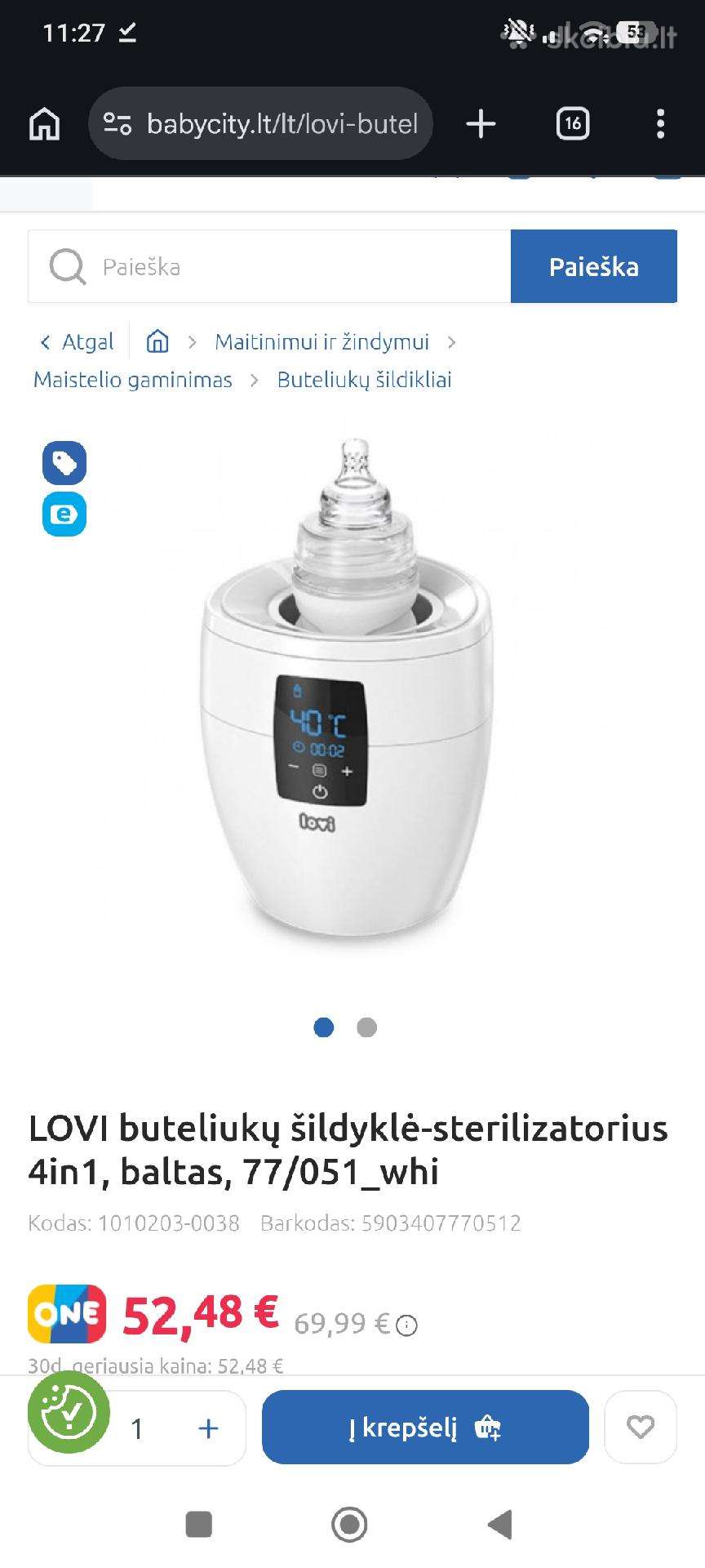 Buteliukų šildytuvas - sterilizatorius