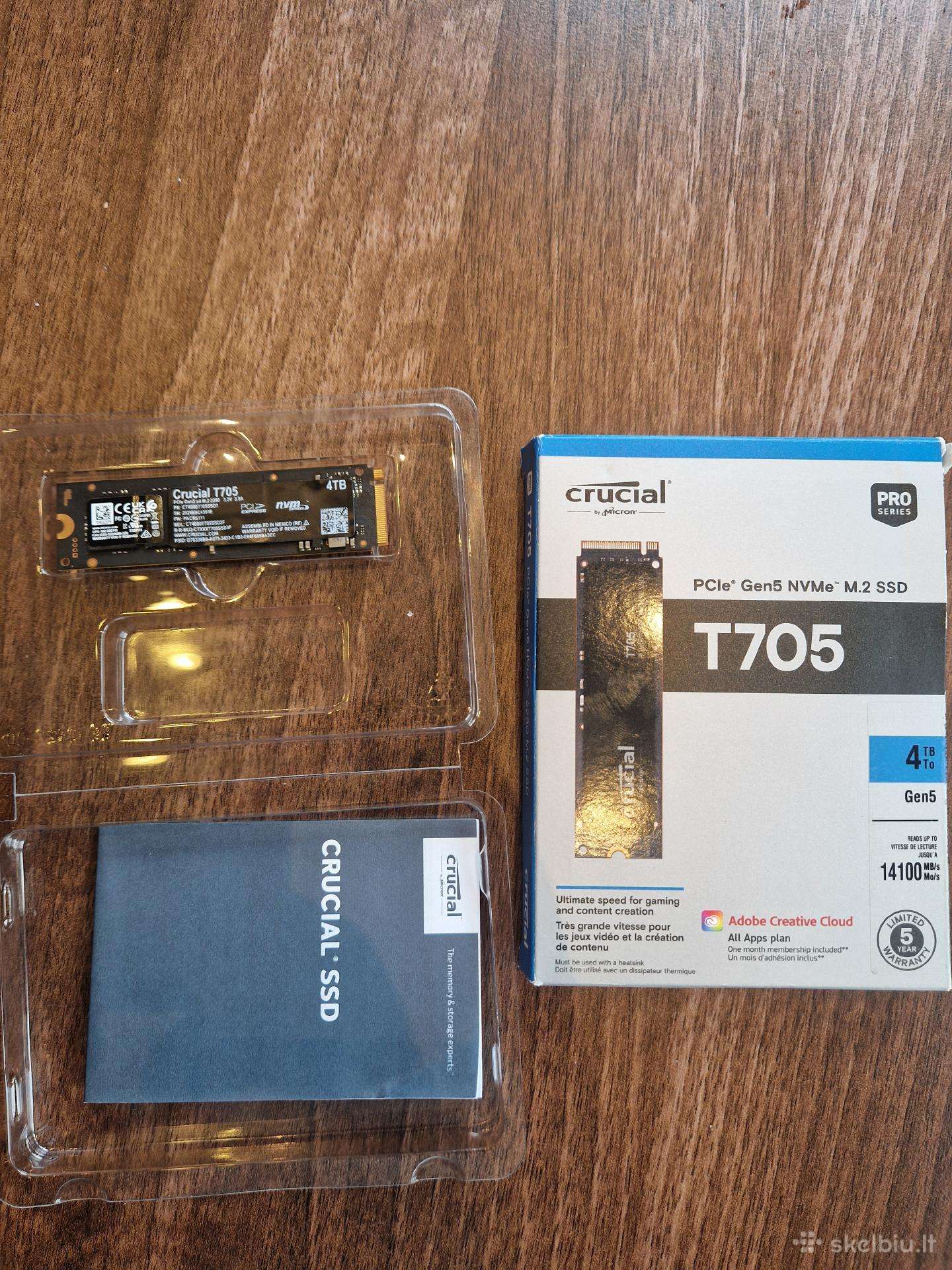 Crucial T705 4tb Gen5 Nvme M.2 SSD Ct4000t705ssd3