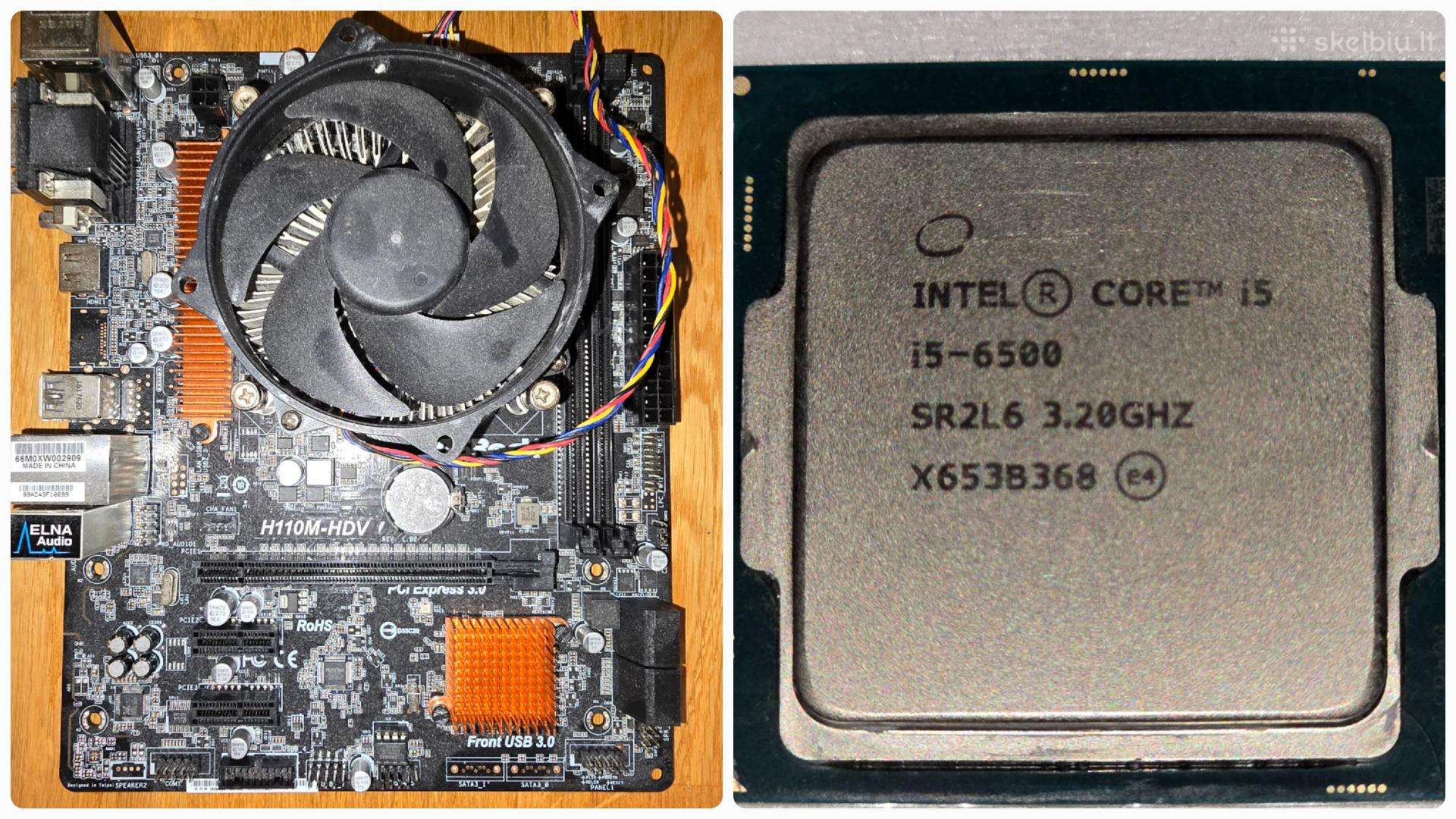 Komplektas: Asrock H110m-hdv + Intel i5-6500