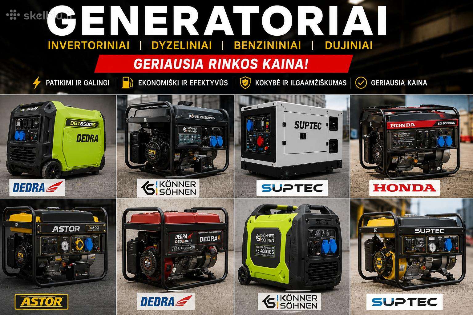 Generatoriai nauji uz gera kaina