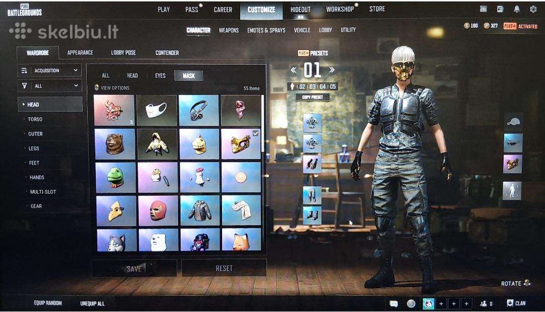 Pubg Steam account su 10000+ retų skinų