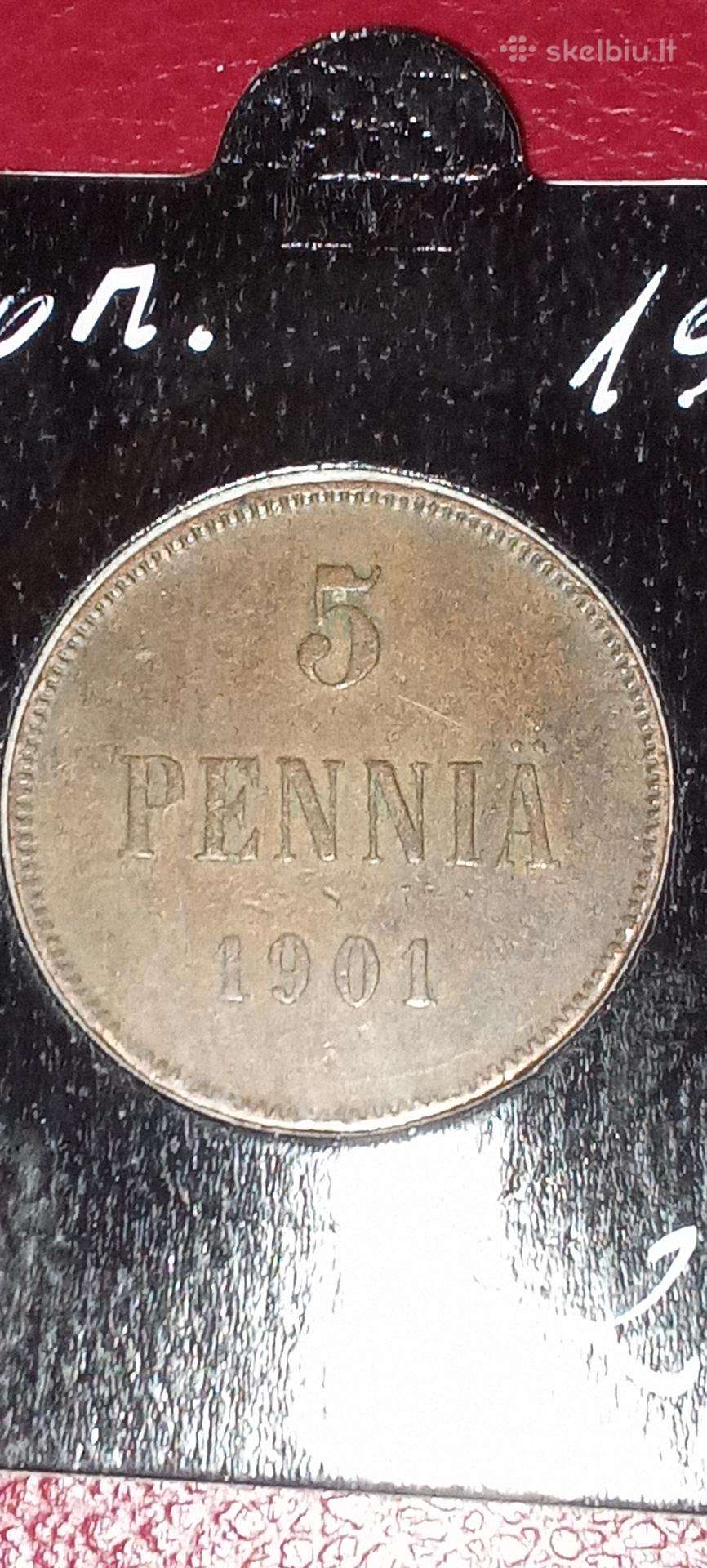 Suomija 5 pensai 1901