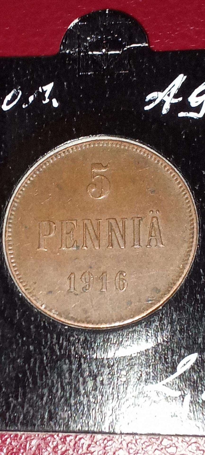 Suomija 5 pensai 1916