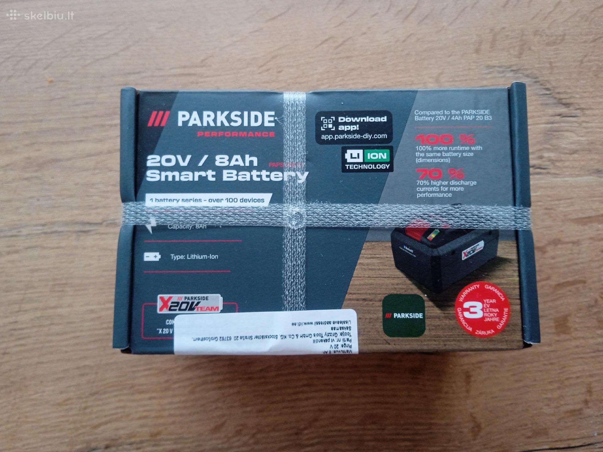 Nauja Parkside 20v 8ah smart baterija