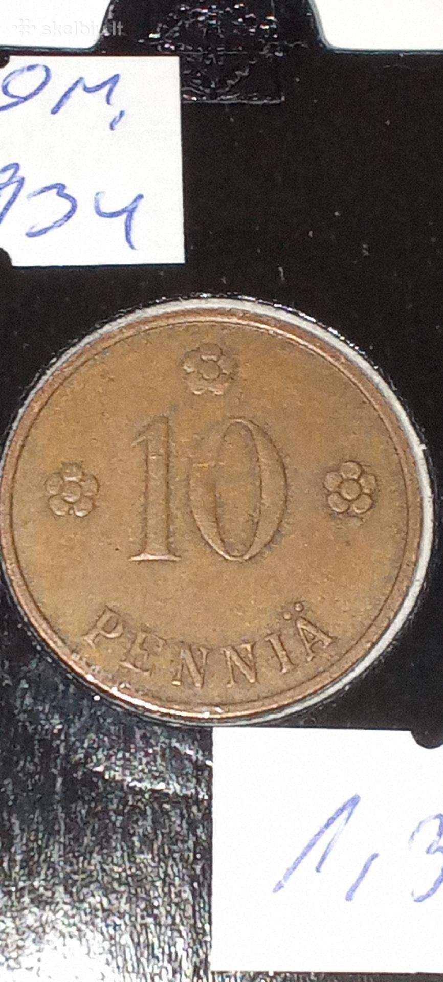 Suomija 10 pensų 1934