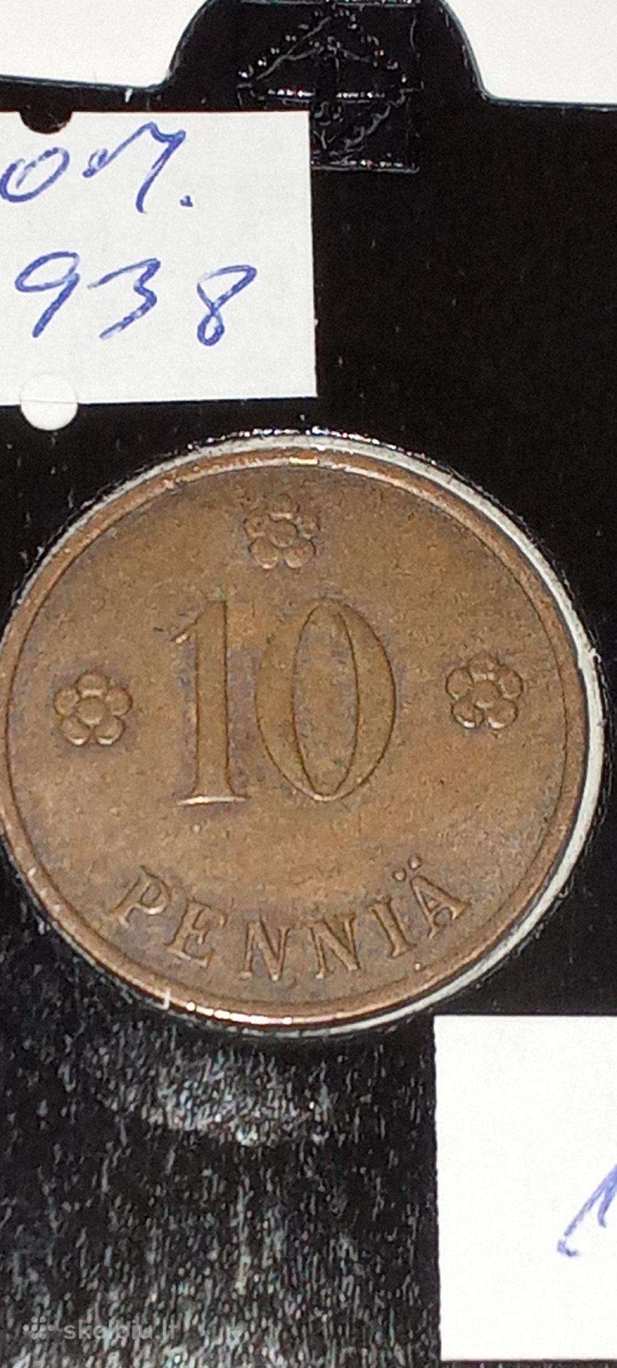 Suomija 10 pensų 1938