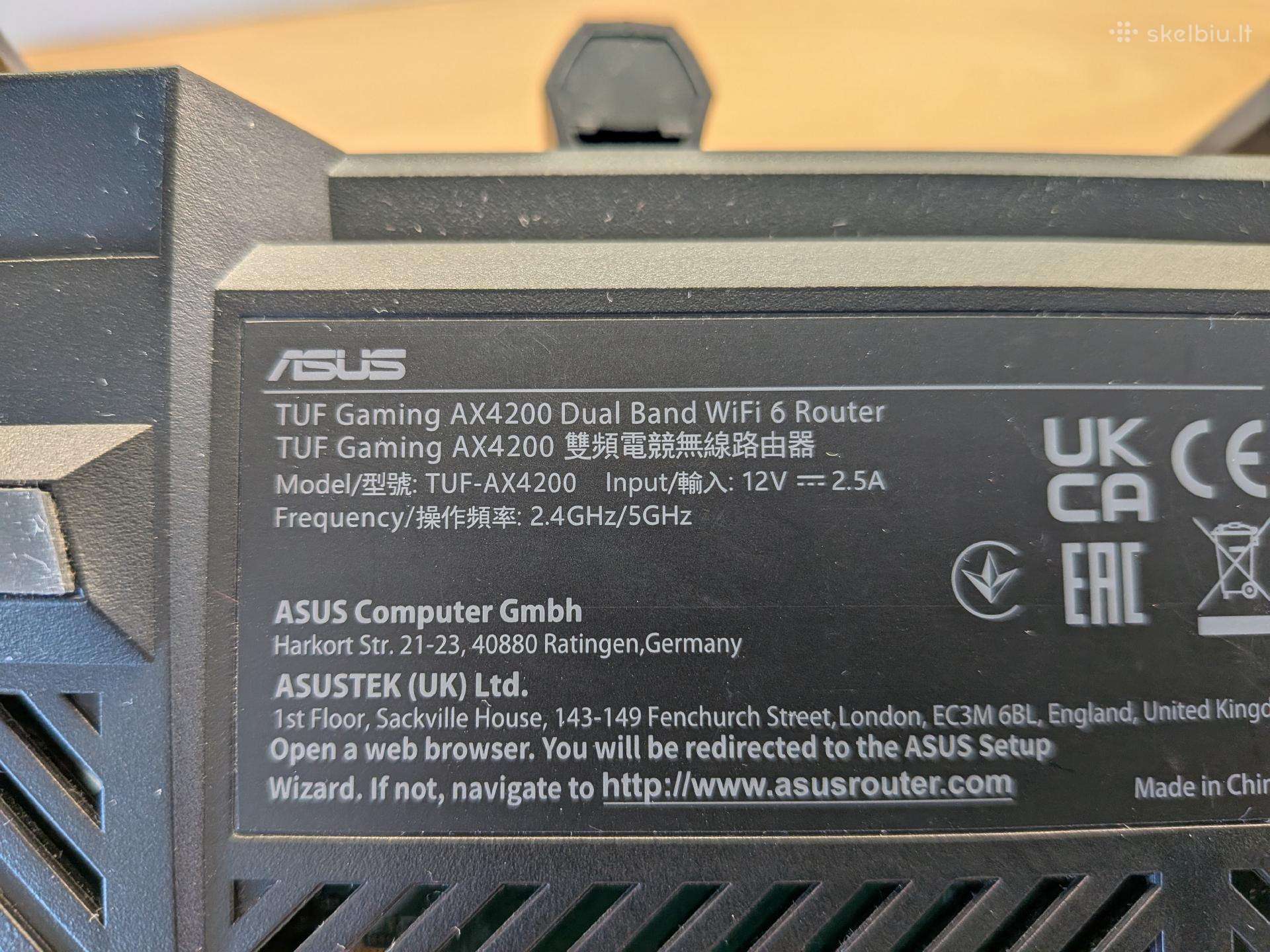 Asus Tuf Gaming Ax4200 maršrutizatorius 80€