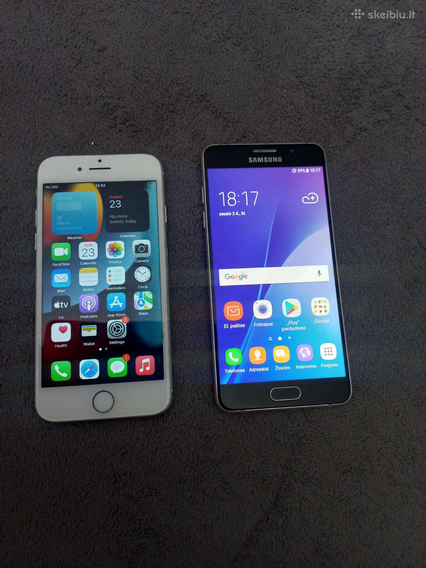 Samsung A5 ir iPhone 7