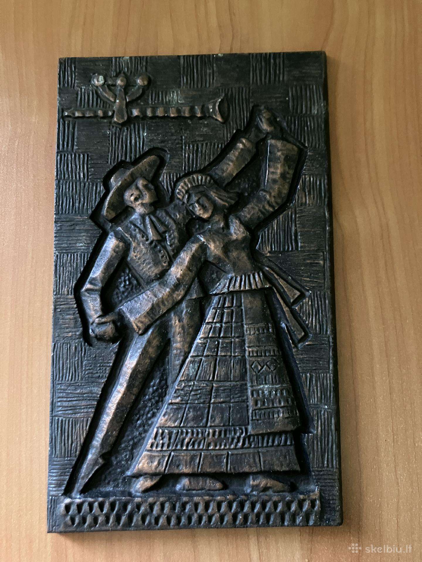 Vintažinis bronzinis bareljefas