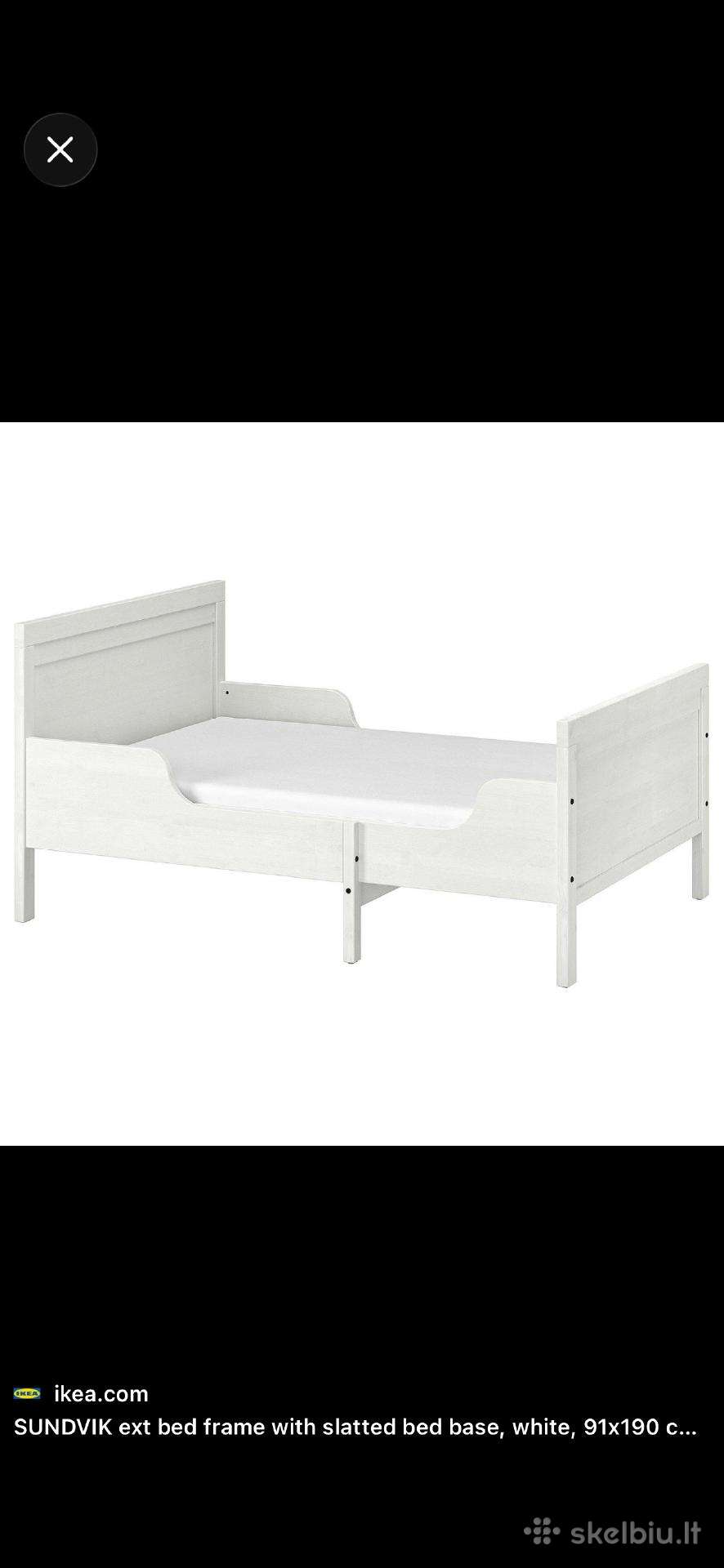 Ikea Sundvik pailginama vaikiška lova su čiužiniu