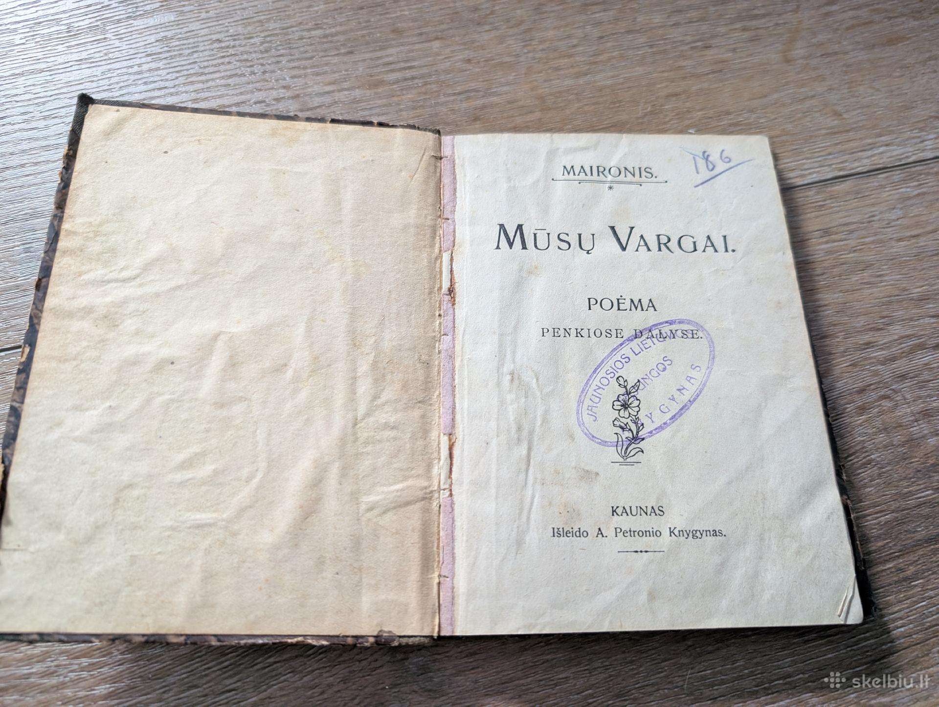 Maironis- Mūsų vargai 1920