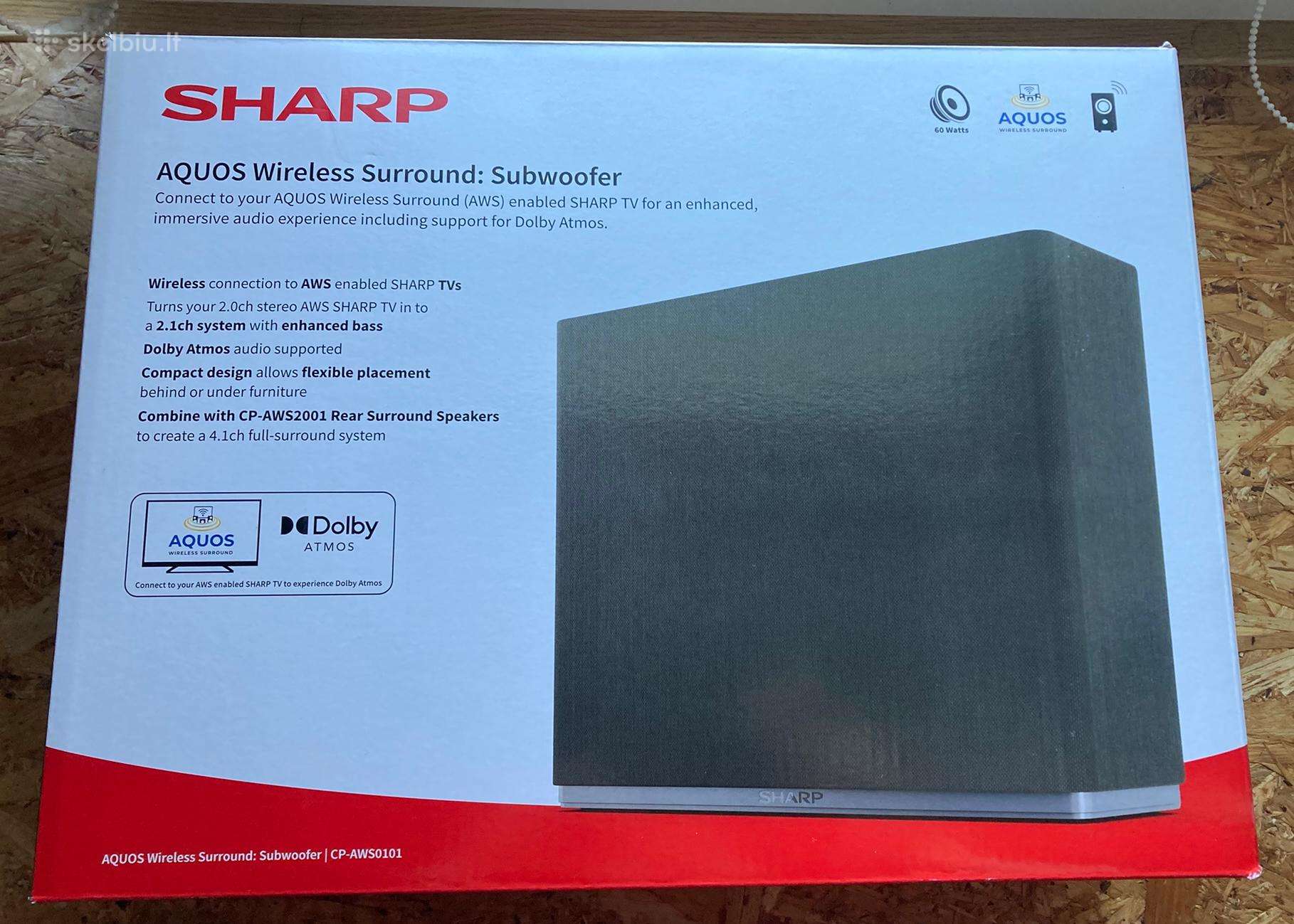 Sharp Cp-asw0101 Wireless Subwoofer, 45w