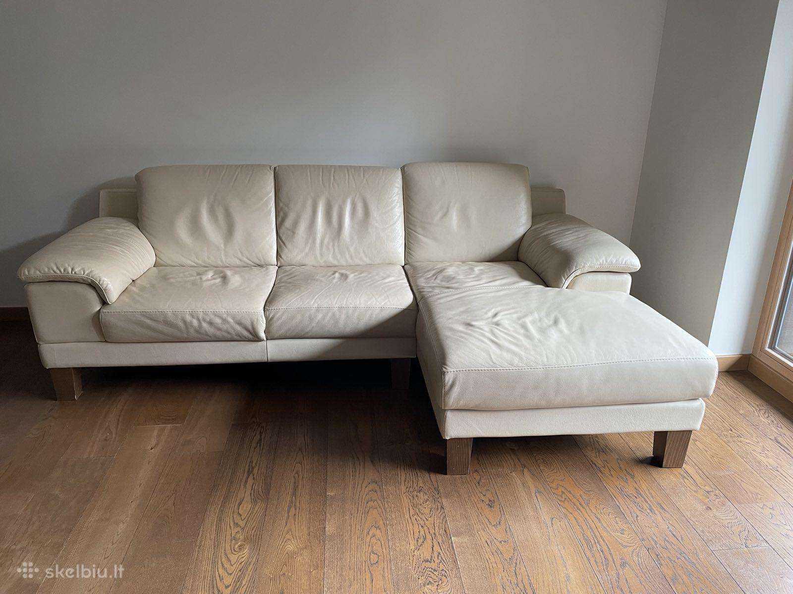 Naudota natūralios odos sofa