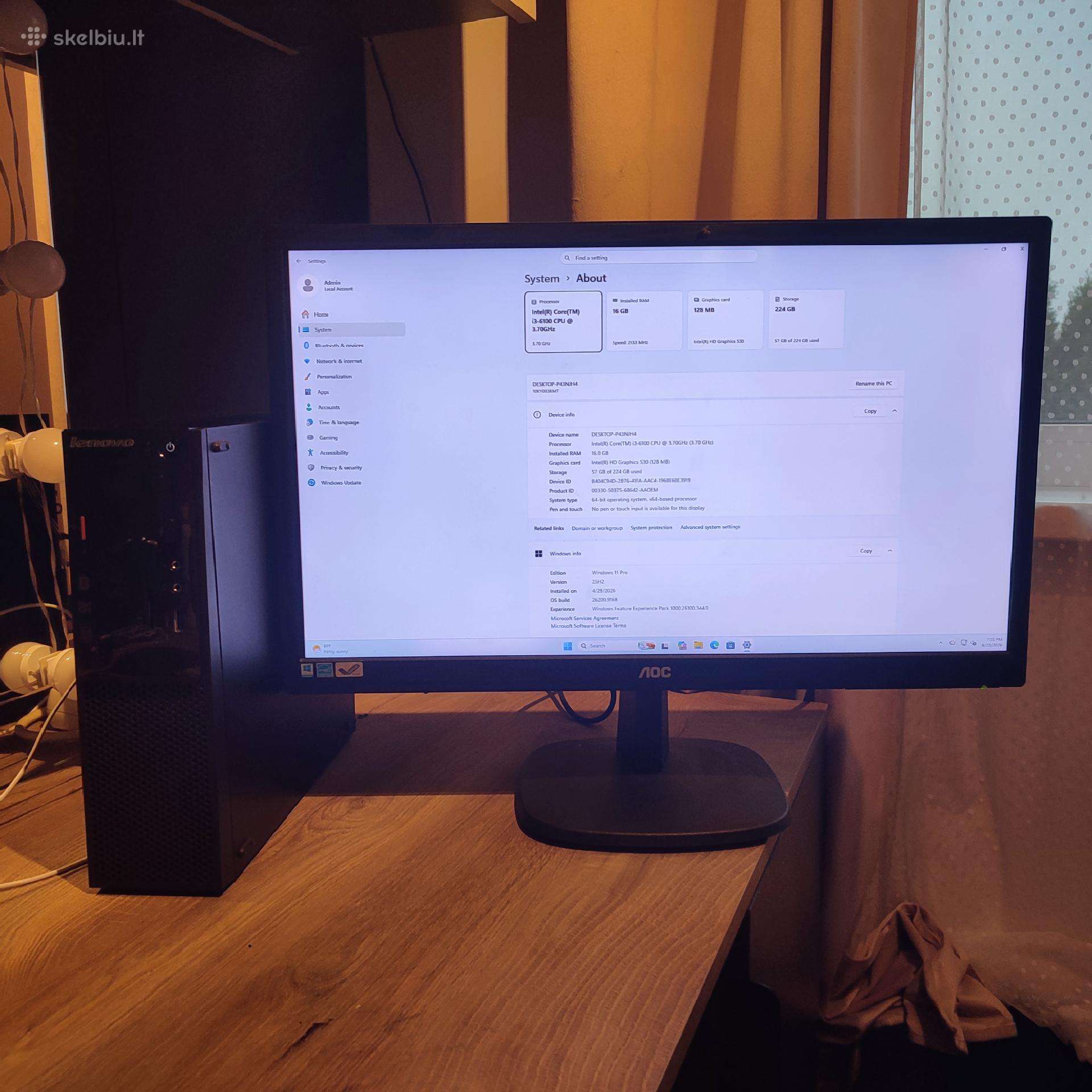 Lenovo, tvarkingas kompiuteris darbui ir mokslam