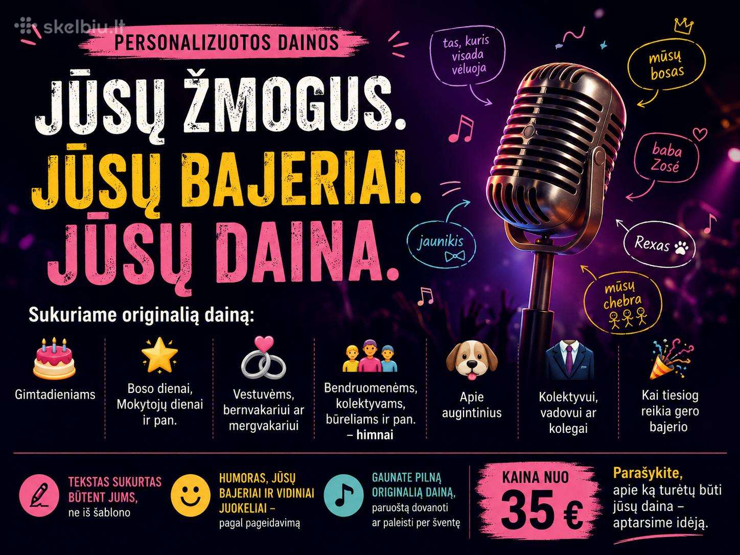 Individualiai kuriamos dainos/ himnai Jūsų progai