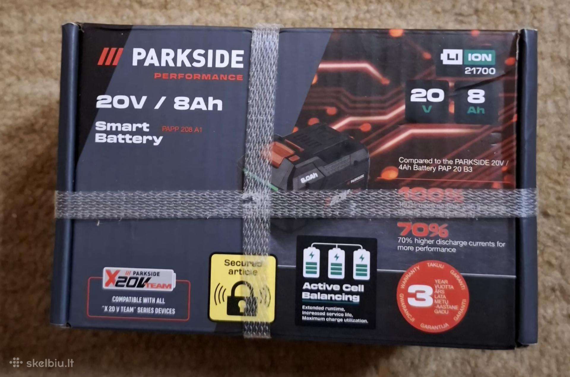 Naujos Parkside 20v 8 Ah Smart baterijos