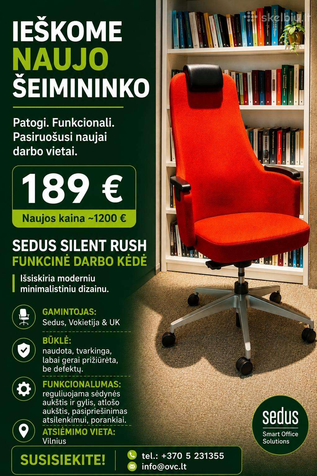 Modernaus dizaino darbo kėdė Sedus Brand