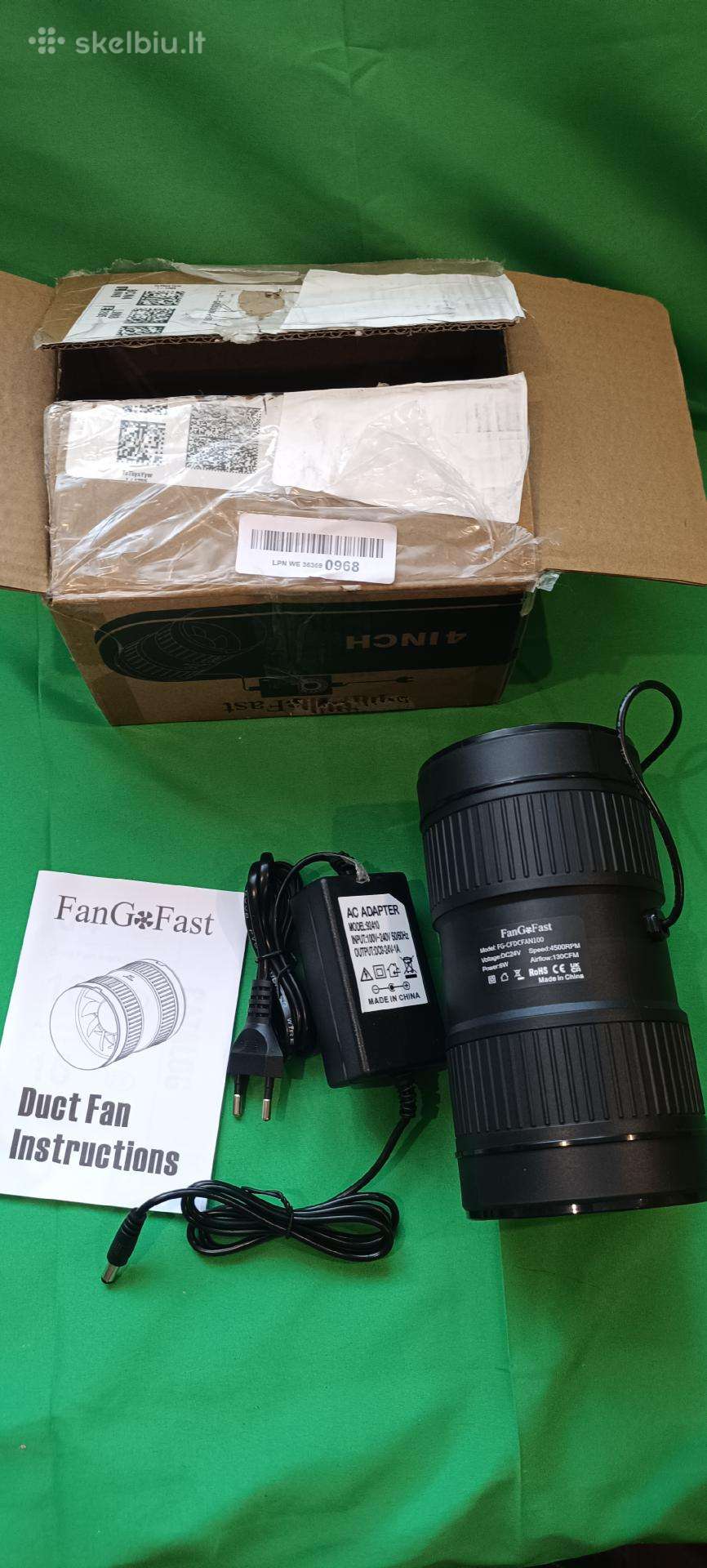 Fangofast 4 colių (100mm) ortakis ventiliatorius