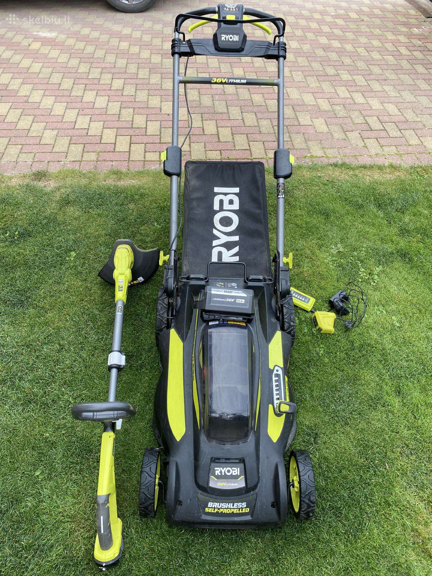 Ryobi akumuliatorinė vejapjovė ir trimeris