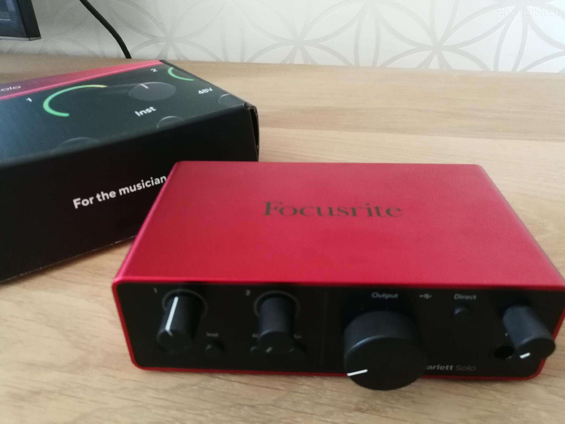 Focusrite Scarlet Solo 4th gen - nauja, nenaudota