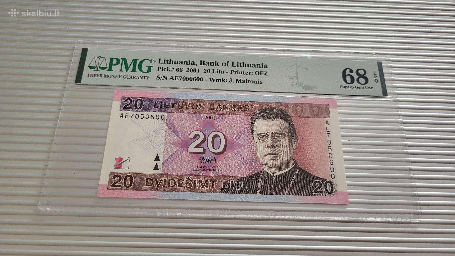 20 litų 2001m pmg 68