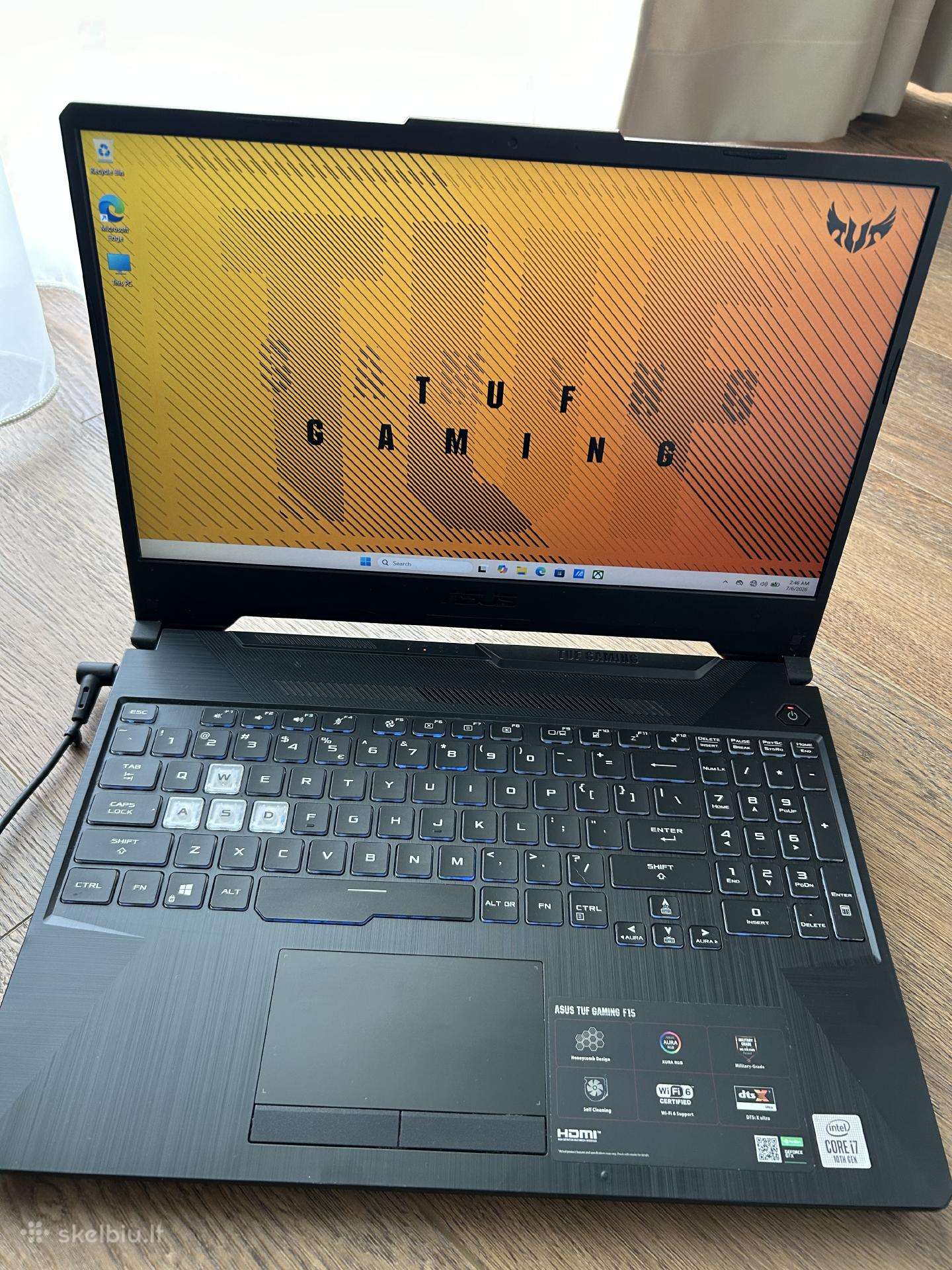 Asus tuf gaming i7/16ram/1650 4gb/ssd512