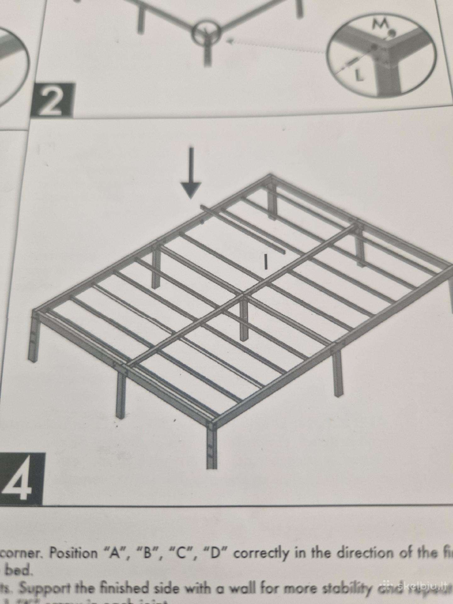 Metalinis lovos rėmas 200x160cm